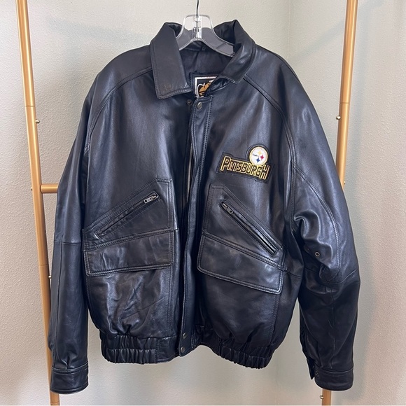 G-III and Carl Banks Pittsburg Steelers Leather Jacket Size L Jackets & Coats